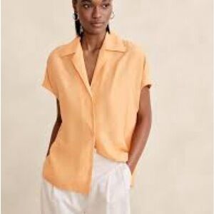 Peach Button-Up Women's Top